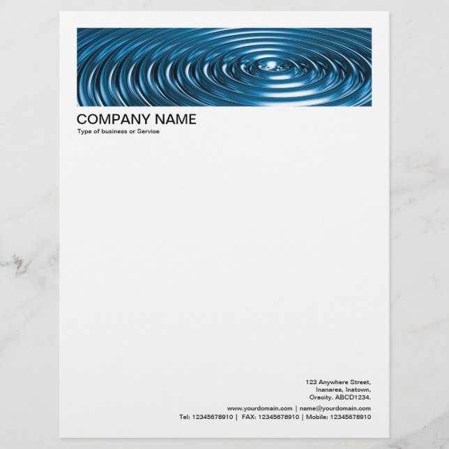 2 in Header 1/2 Inch Border - Concentric Rings Let Letterhead (Front)