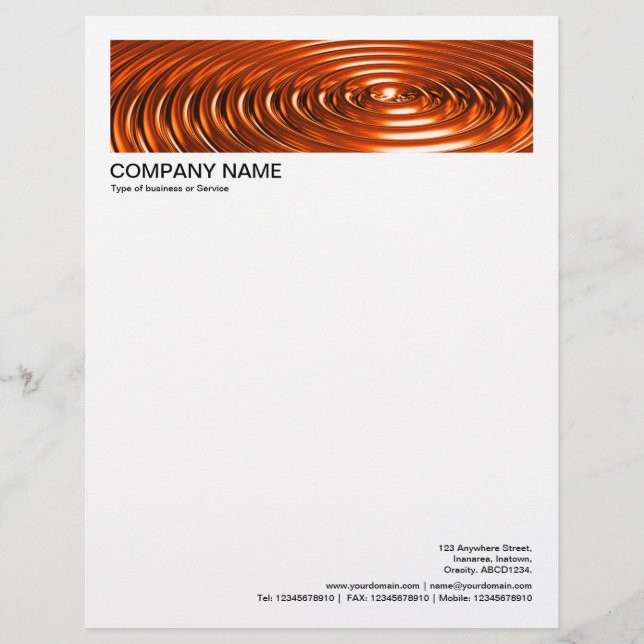 2 in Header 1/2 Inch Border - Concentric Rings Let Letterhead (Front)