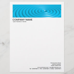 2 in Header 1/2 Inch Border - Concentric Rings Letterhead