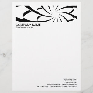 2 in Header 1/2 Inch Border - Geometric Flower 02 Letterhead