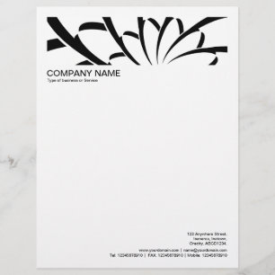 2 in Header 1/2 Inch Border - Geometric Flower Letterhead