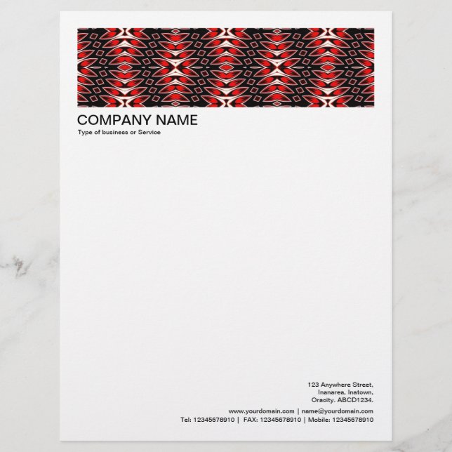 2 in Header 1/2 Inch Border - Geometric Pattern Letterhead (Front)