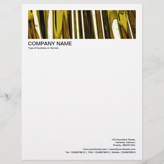 2 in Header 1/2 Inch Border - Gold Cascade Letterhead (Front)