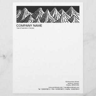 2 in Header 1/2 Inch Border - Hand Drawn Mountains Letterhead