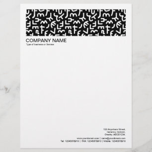 2 in Header 1/2 Inch Border - Kuba Style 01 Letterhead