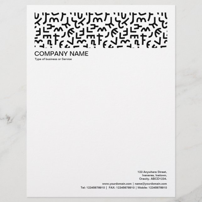 2 in Header 1/2 Inch Border - Kuba Style 02 Letterhead (Front)