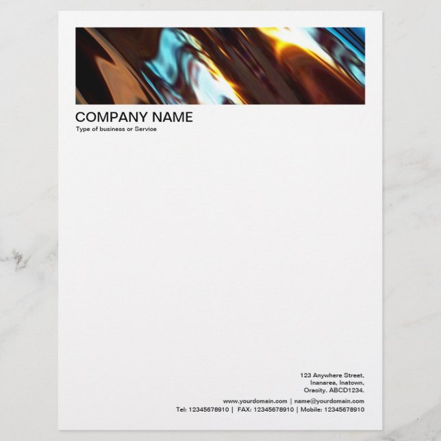2 in Header 1/2 Inch Border - Liquid Metal Letterhead (Front)