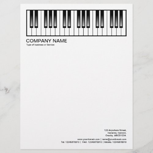 2 in Header 12 Inch Border _ Music Keyboard Letterhead