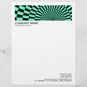 2 in Header 1/2 Inch Border - Op-Art 03 Letterhead