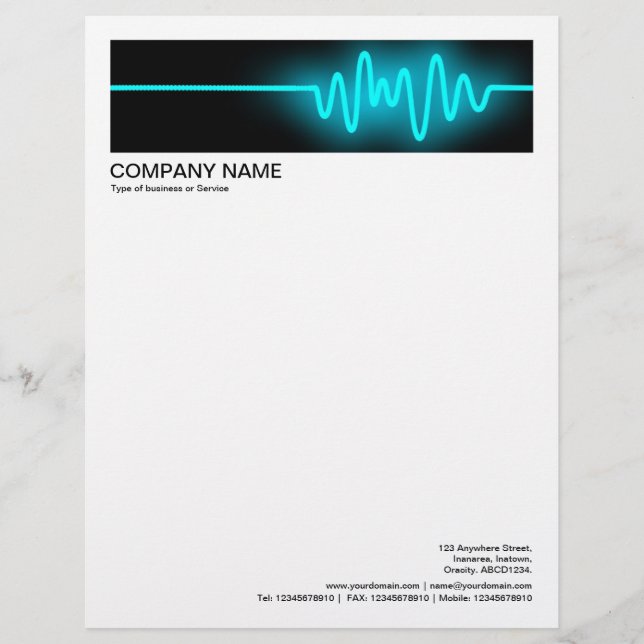 2 in Header 1/2 Inch Border - Sound Wave 03 Letterhead (Front)