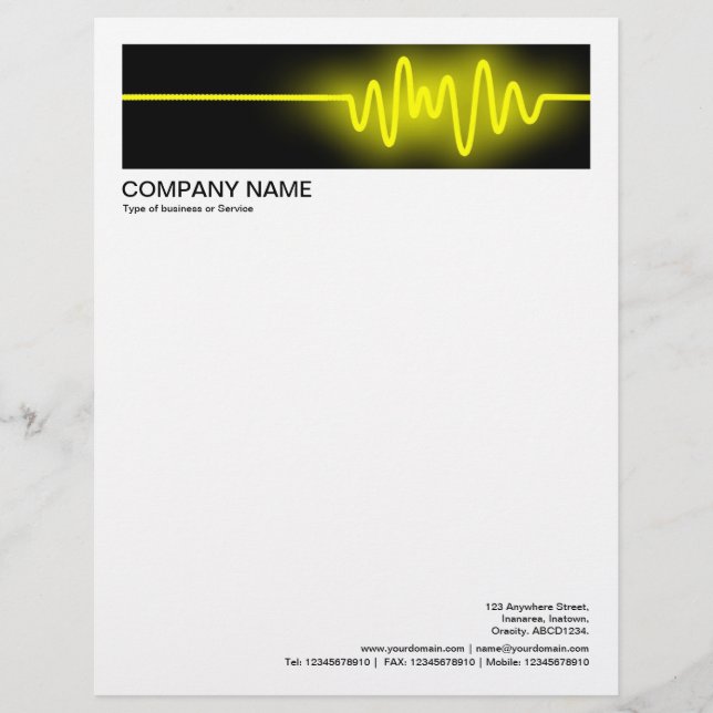 2 in Header 1/2 Inch Border - Sound Wave 04 Letterhead (Front)