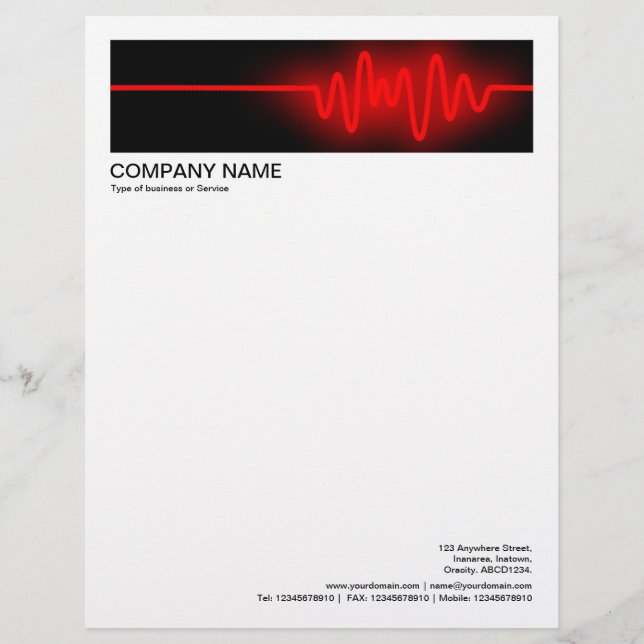 2 in Header 1/2 Inch Border - Sound Wave Letterhead (Front)