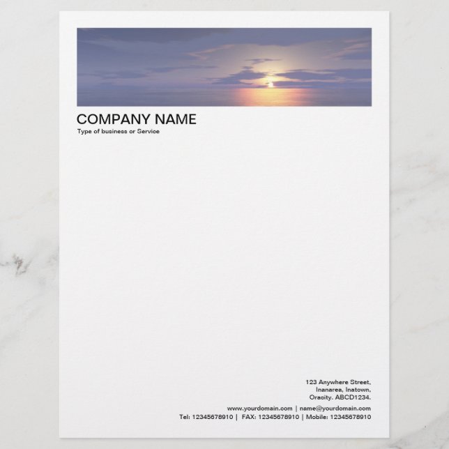 2 in Header 1/2 Inch Border - Sunrise/Sunset Letterhead (Front)