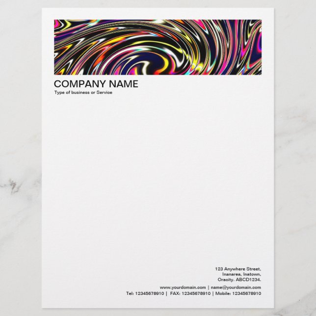 2 in Header 1/2 Inch Border - Swirl 02 Letterhead (Front)