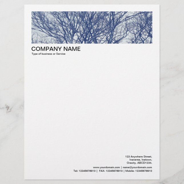 2 in Header 1/2 Inch Border - Winter Trees Letterhead (Front)