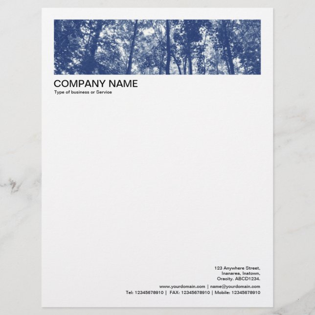 2 in Header 1/2 Inch Border -Woodland Letterhead (Front)