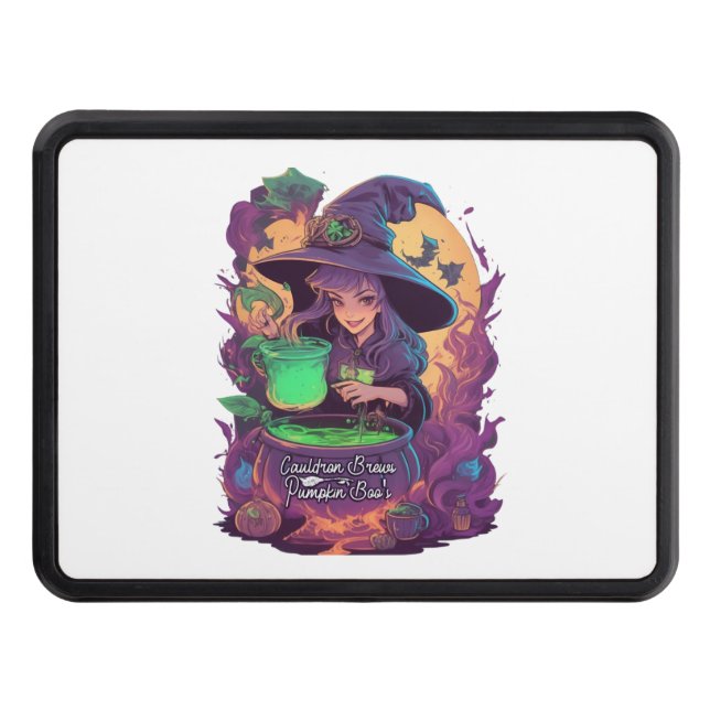2 In One Halloween Stickers Boo and Trick or Treat Hitch Cover (Front)