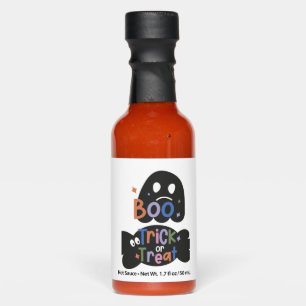 2 In One Halloween Stickers Boo and Trick or Treat Hot Sauces