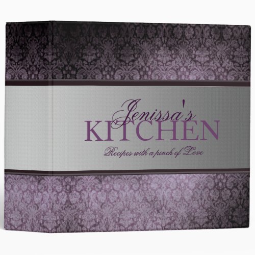 2 inch Damask with Ribbon Recipe Binder