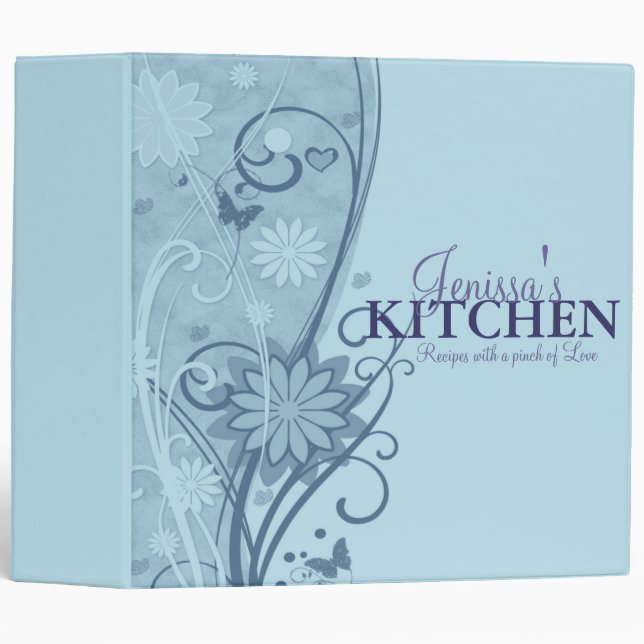 2 Inch Flowers & Butterflies Recipe Binder (Front/Spine)