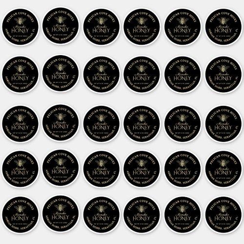 2_inch Regular Mason Jar Lid Vinyl Honey Black Sticker