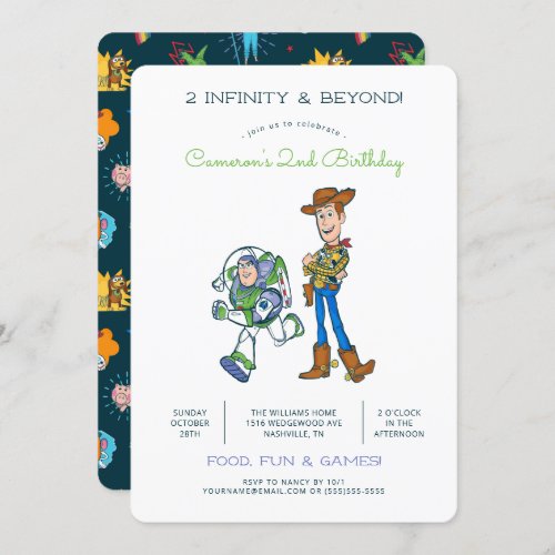 2 Infinity and Beyond Toy Story _ 2nd Birthday Invitation