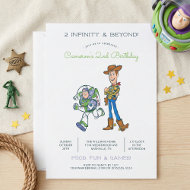 2 Infinity and Beyond Toy Story - 2nd Birthday Invitation