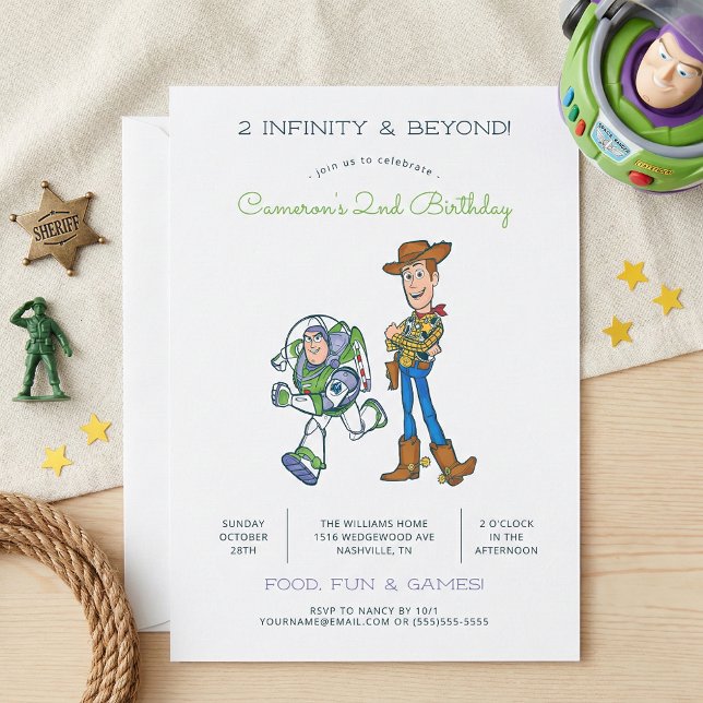 2 Infinity and Beyond Toy Story - 2nd Birthday Invitation (Creator Uploaded)