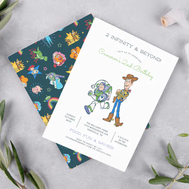 2 Infinity and Beyond Toy Story - 2nd Birthday Invitation
