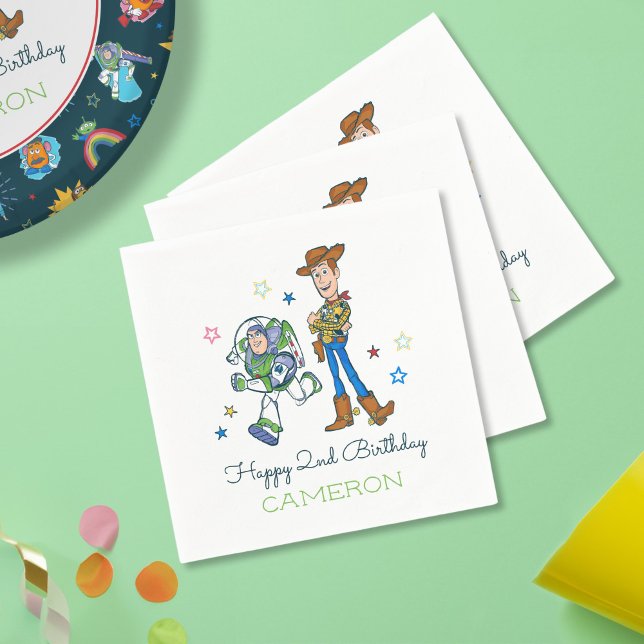 2 Infinity and Beyond Toy Story - 2nd Birthday Napkins (Napkins on table)