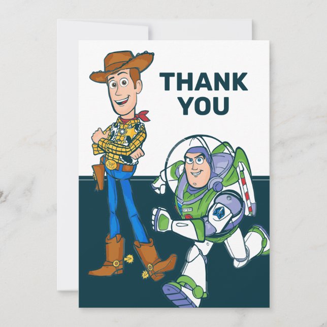 2 Infinity and Beyond Toy Story - Baby Shower Thank You Card (Front)