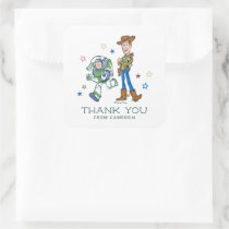2 Infinity and Beyond Toy Story Birthday Thank You Square Sticker