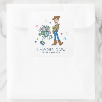 2 Infinity And Beyond Toy Story Birthday Thank You Square Sticker by ToyStory at Zazzle
