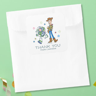 2 Infinity and Beyond Toy Story Birthday Thank You Square Sticker