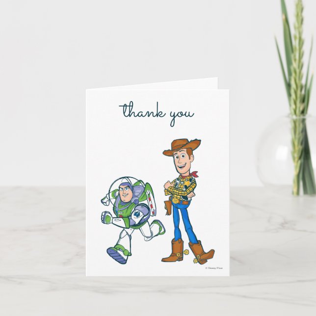 2 Infinity and Beyond Toy Story  Thank You Card (Front)
