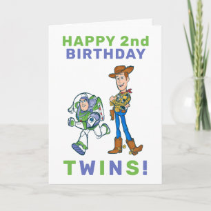 2 Infinity and Beyond Toy Story - Twins Birthday Card