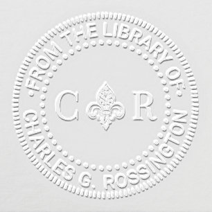 2 Initial Mongm Fleur de Lis #26 Library Book Name Embosser