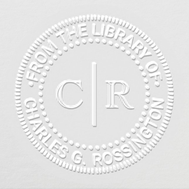 2 Initial Monogram #2 Vrt Spacer Library Book Name Embosser (Design)
