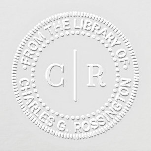 2 Initial Monogram Vert Spacer Library Book Name Embosser
