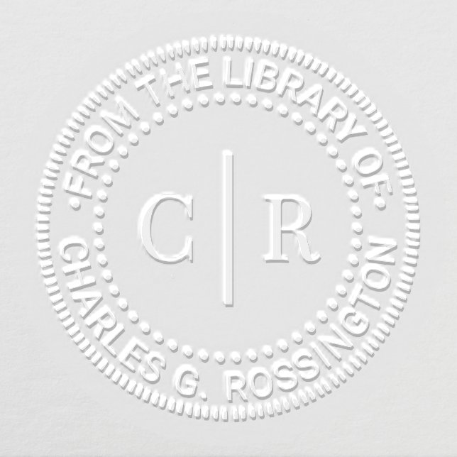 2 Initial Monogram Vert Spacer Library Book Name Embosser (Design)