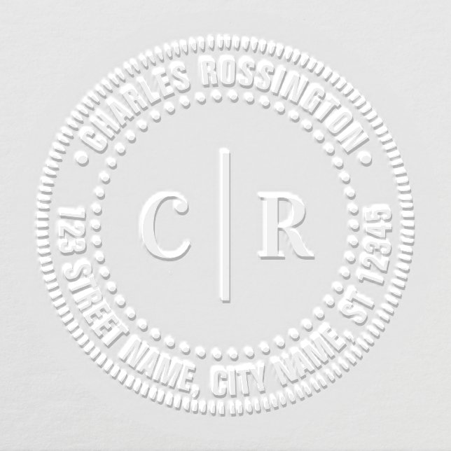 2 Initial Monogram Vert Spacer Name Return Address Embosser (Design)