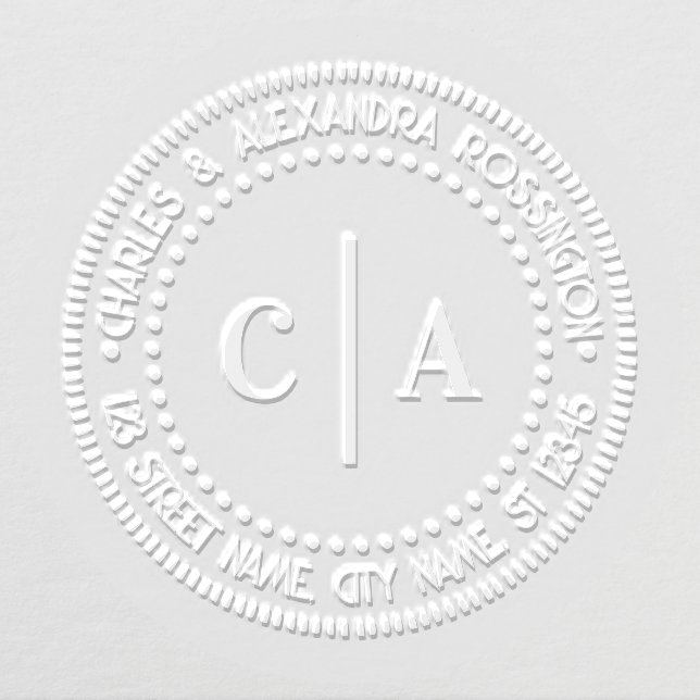 2 Initial Monogram Vert Spacer Name Return Address Embosser (Design)