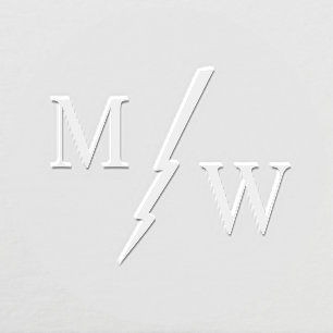 2 Initial Monogram with Lightning Bolt Spacer D Embosser