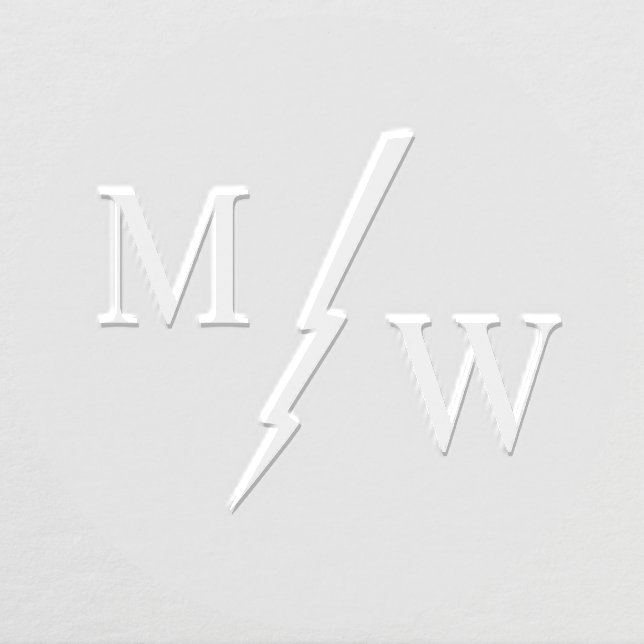 2 Initial Monogram with Lightning Bolt Spacer D Embosser (Design)