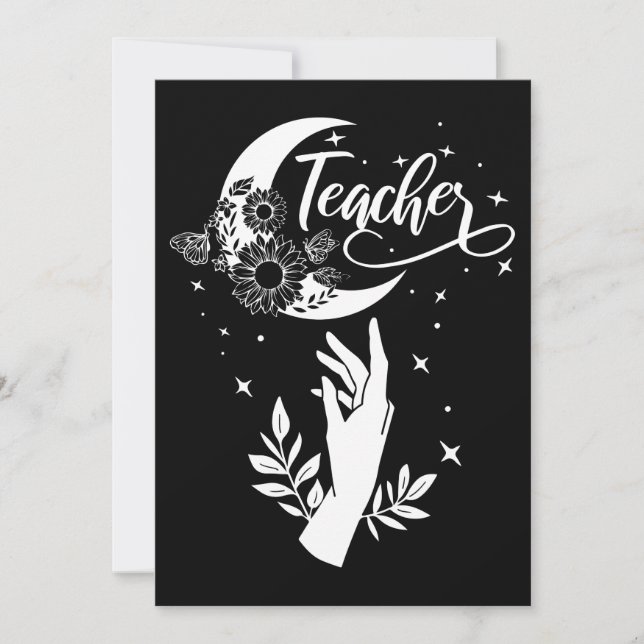 2- Inspirational Teacher Shirt, Minimalist Teacher Invitation (Front)