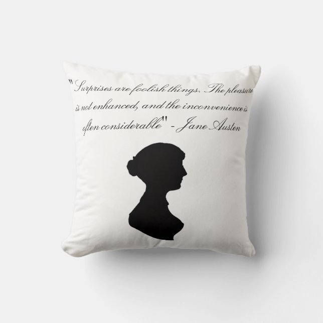 2 Jane Austen looks in one! Throw Pillow (Front)