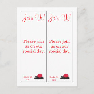 2 Japanese Rising Sun Save the Date Bookmarks Announcement Postcard
