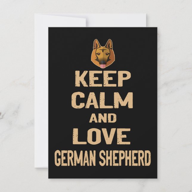 2 Keep Calm And Love German Shepherd Invitation (Front)