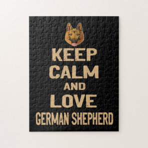 2 Keep Calm And Love German Shepherd Jigsaw Puzzle