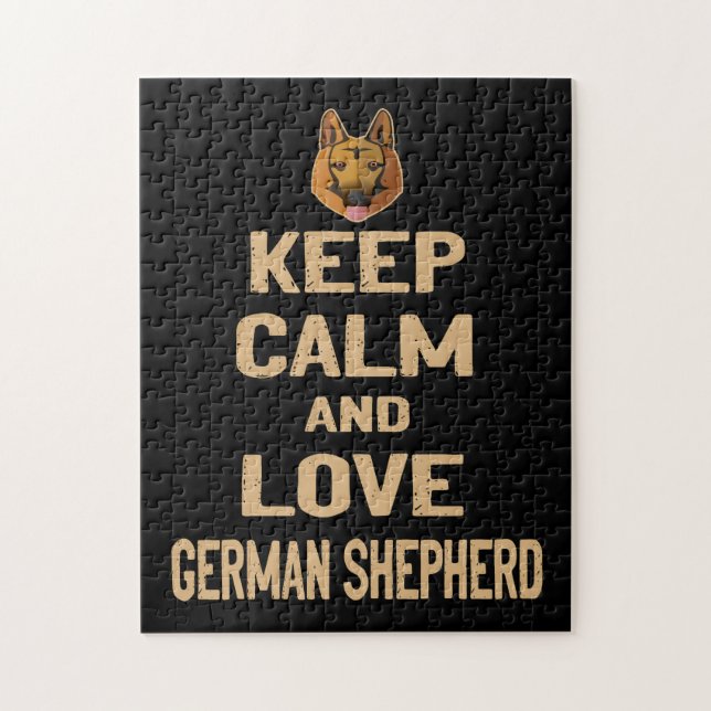 2 Keep Calm And Love German Shepherd Jigsaw Puzzle (Vertical)
